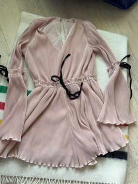 Blush Soft Pink Chiffon Dress Lined Bodice